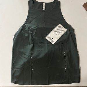 Swift Ventilated Racerback Running Tank - Dark Green/Gray
